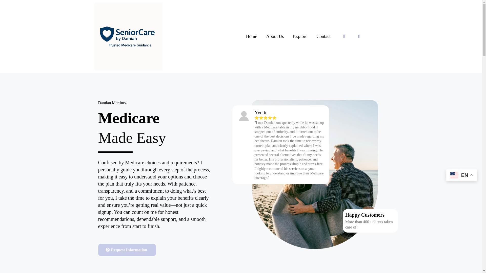 website screenshot of https://damianmartinezmedicare.com/