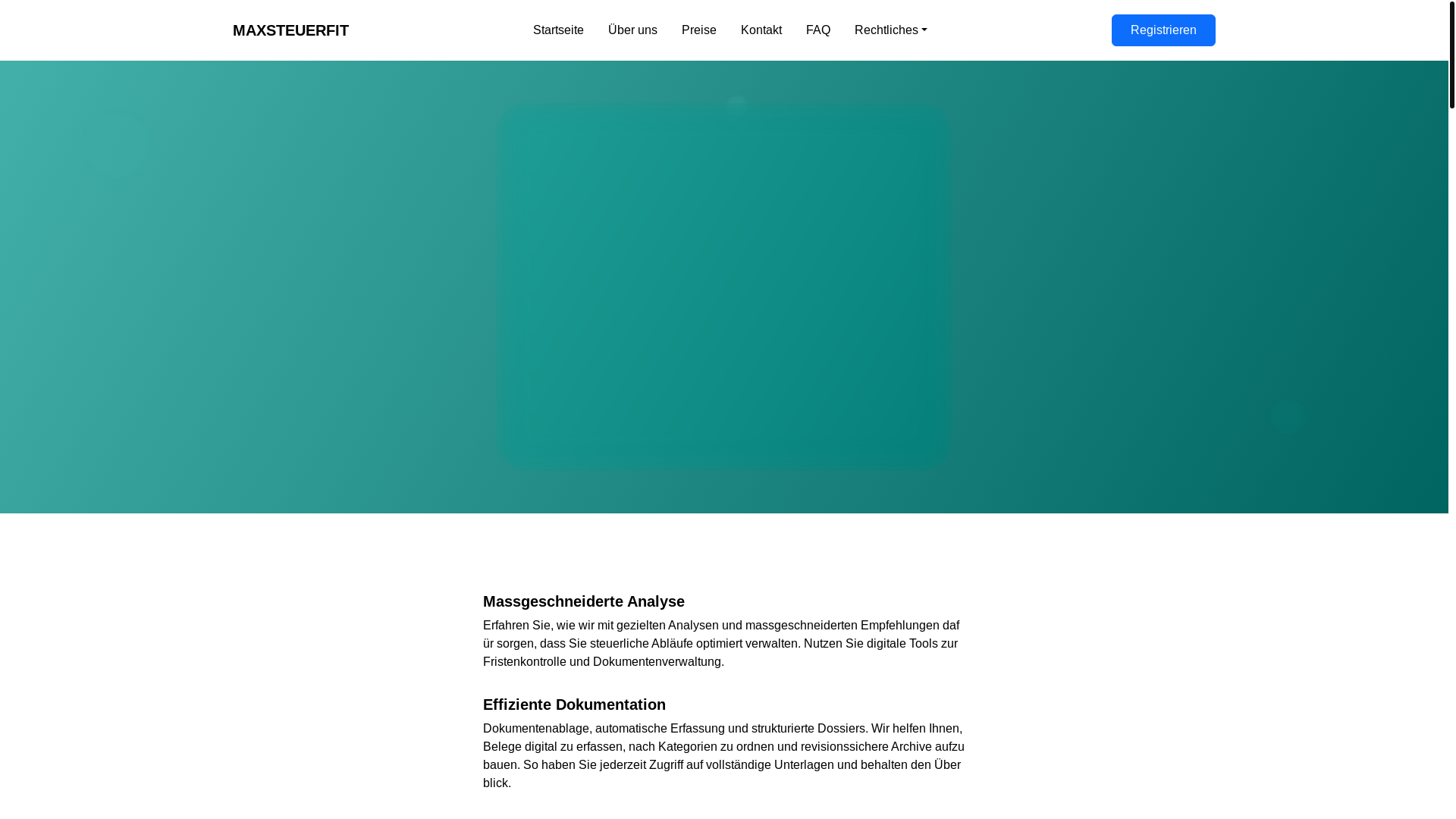 website screenshot of https://maxsteuernova.com/