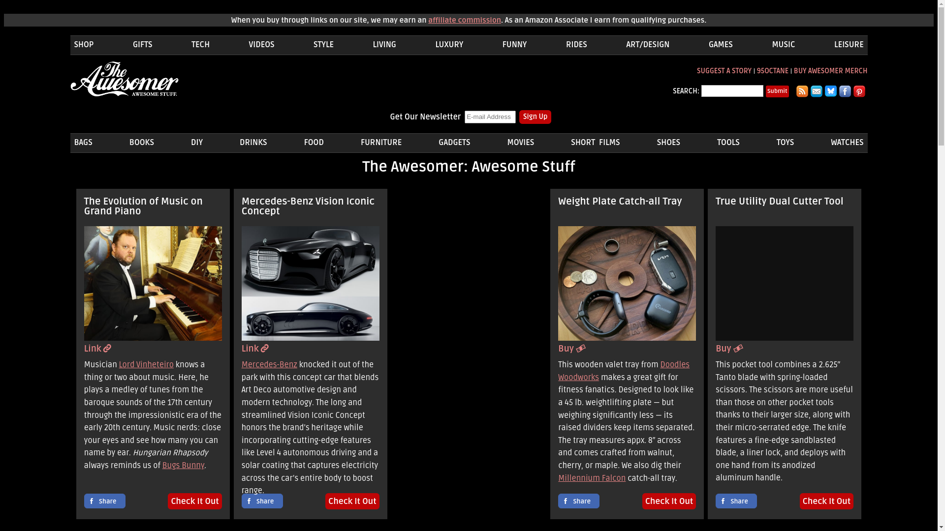 website screenshot of https://theawesomer.com/