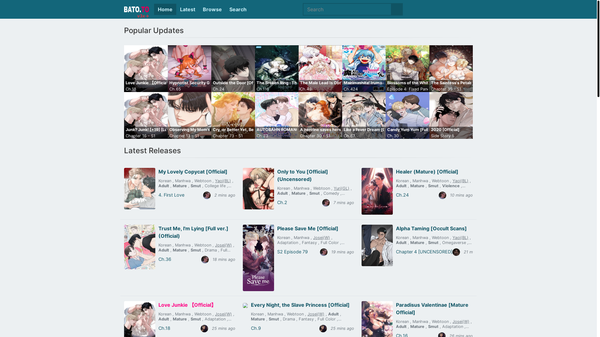 website screenshot of https://xbato.com/