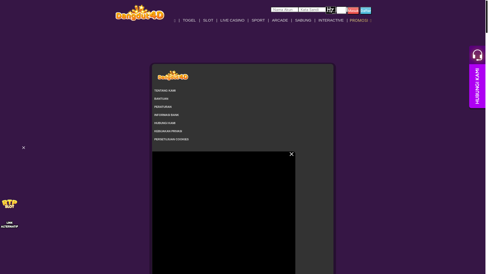 website screenshot of https://dangdut4dlive.shop/