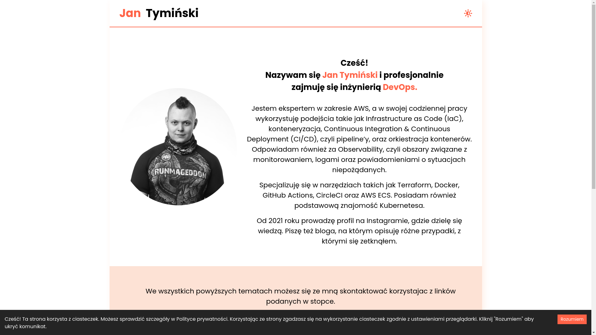 website screenshot of https://jantyminski.pages.dev/