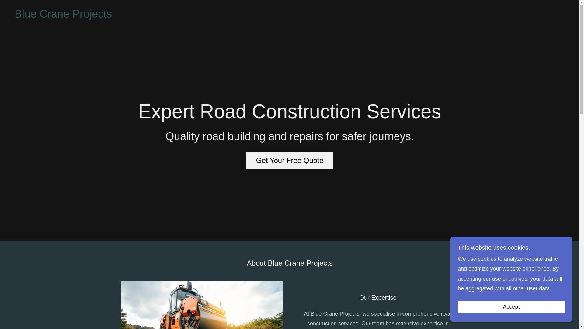 website screenshot of https://bluecraneprojects.co.za/
