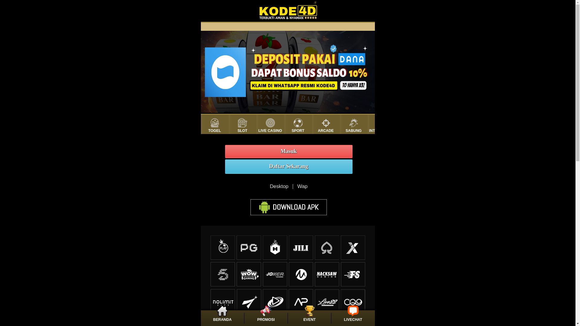 website screenshot of https://kode4drajawede.com/