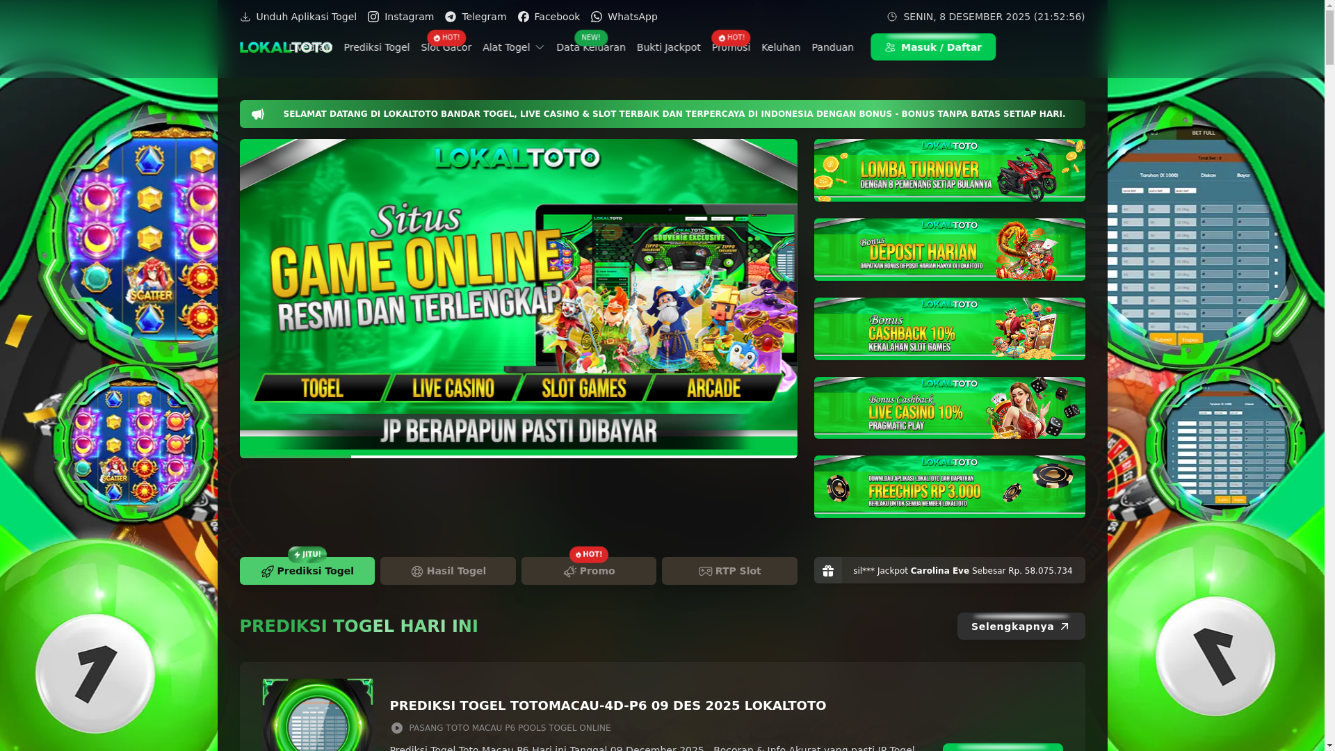 website screenshot of https://rumusanlokaltoto.com/