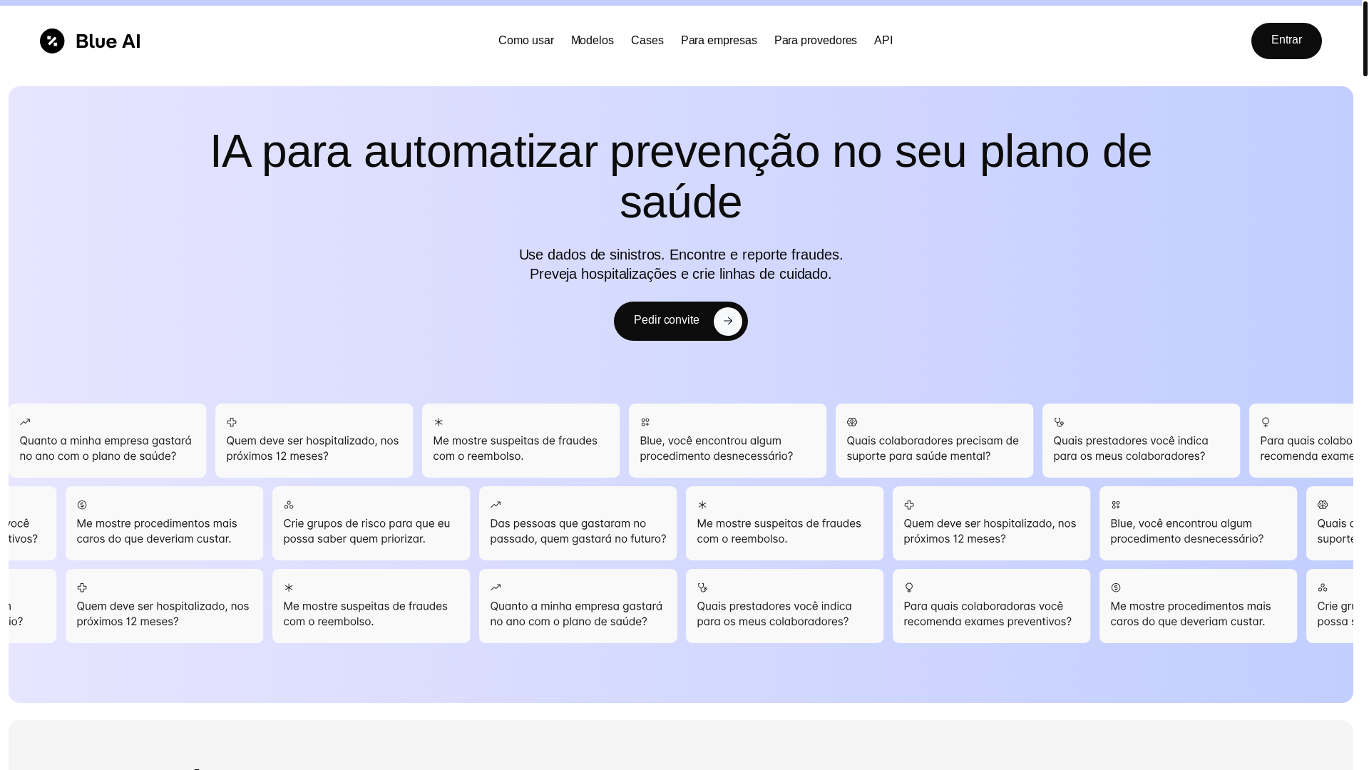 website screenshot of https://blueai.one/