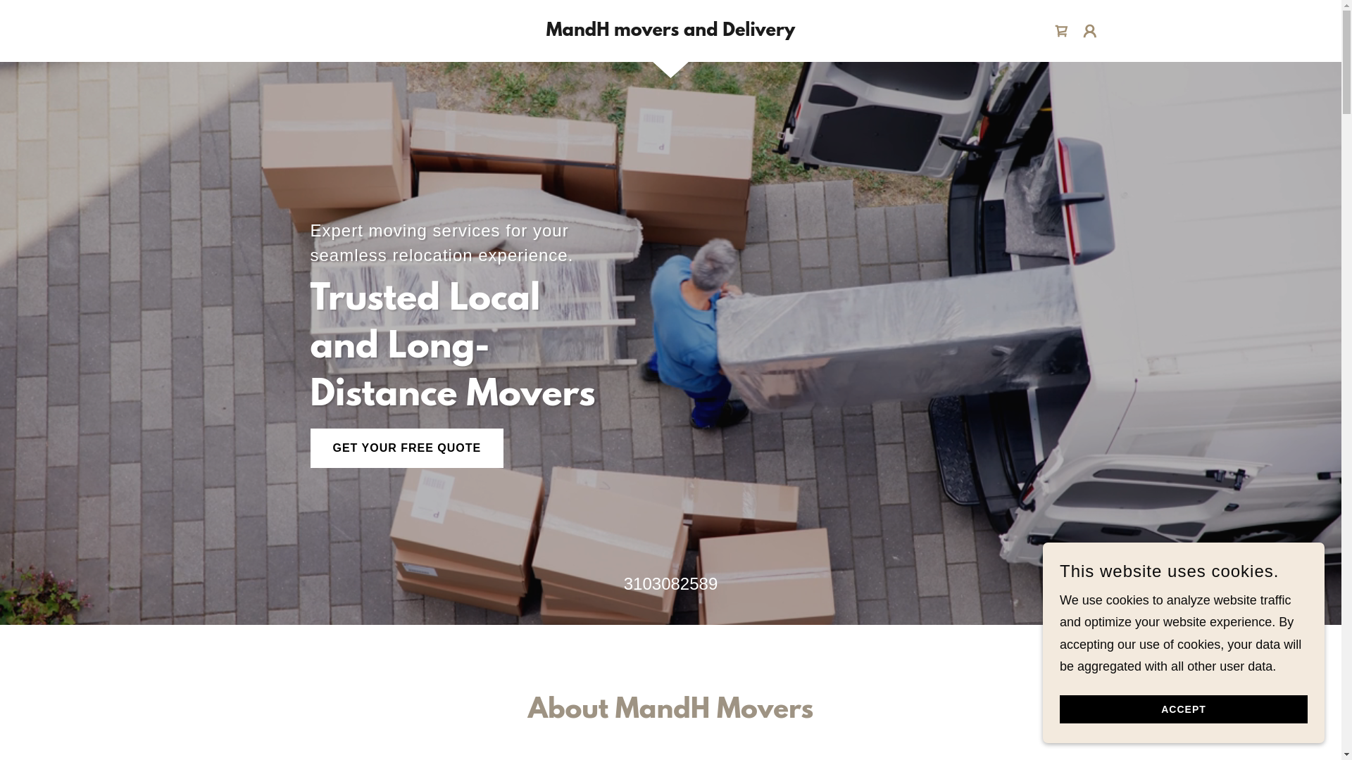 website screenshot of https://mandhmoversanddelivery.com/