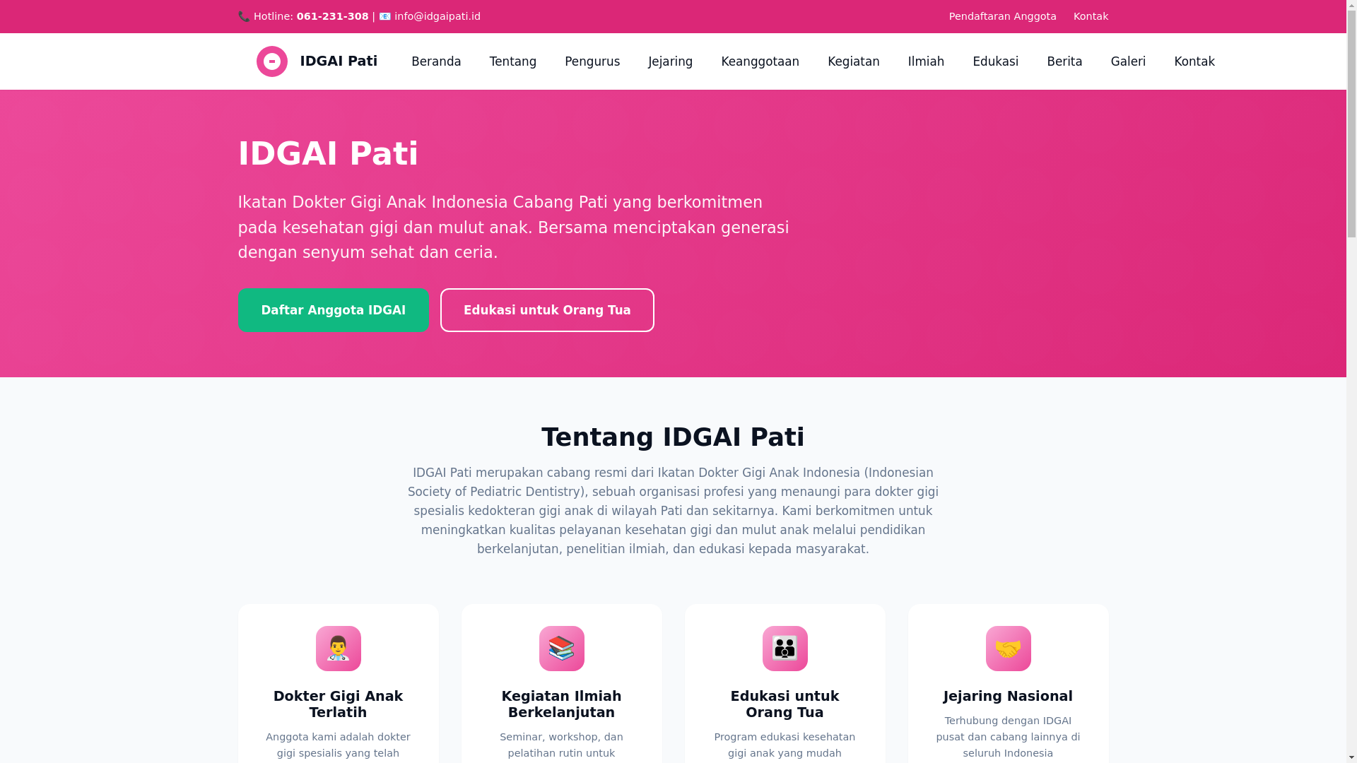 website screenshot of https://idgaipati.id/