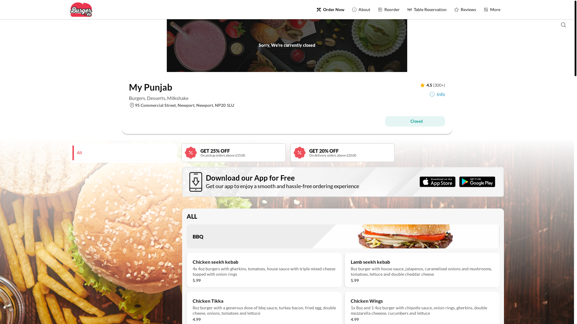 website screenshot of https://mypunjabnewport.co.uk/