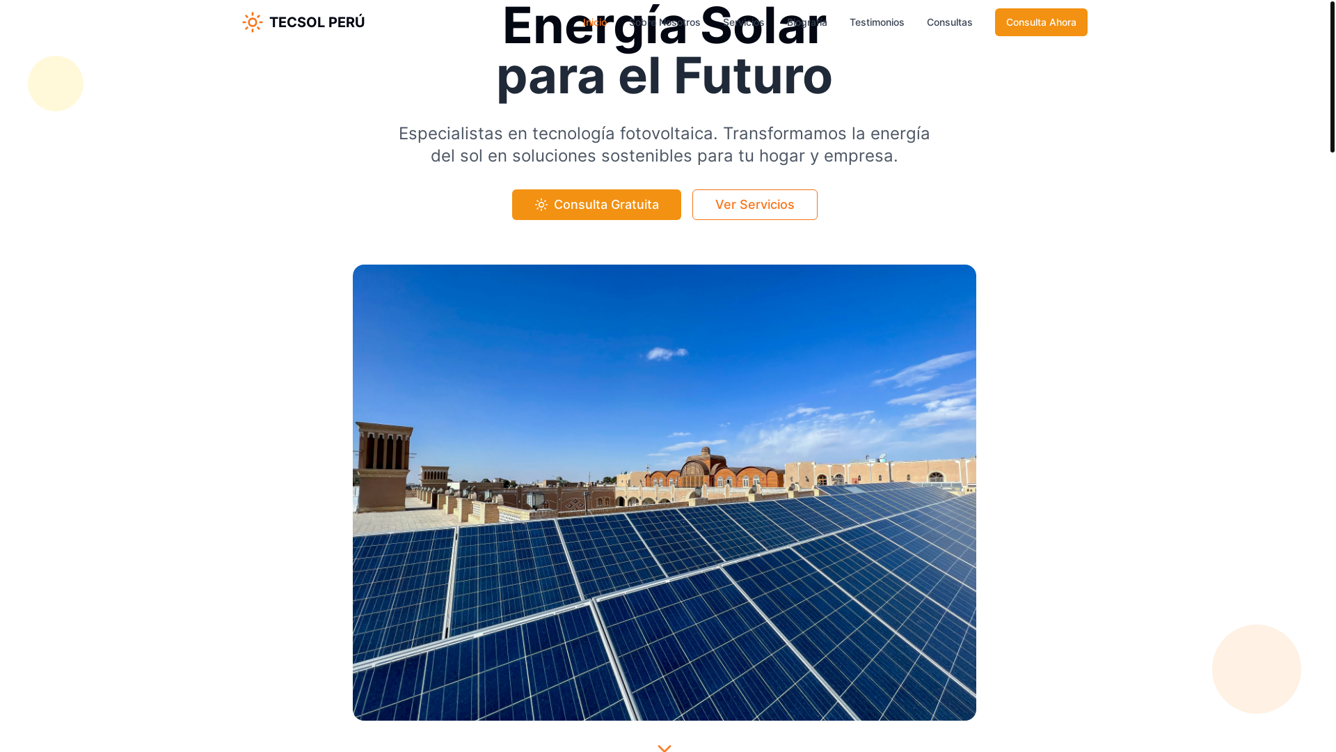 website screenshot of https://tecsolperu.org/