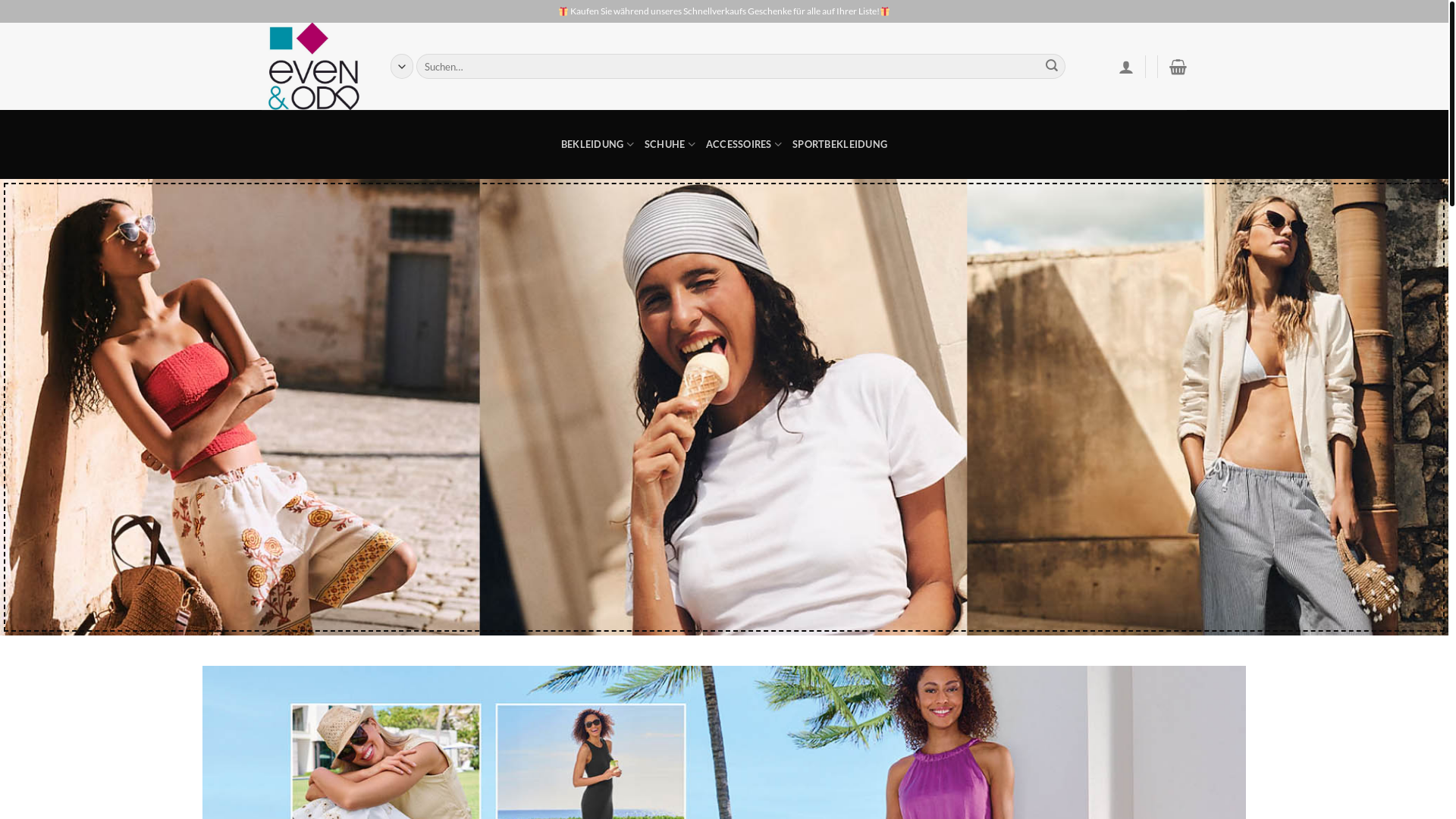 website screenshot of https://evenoddkleidung.com/
