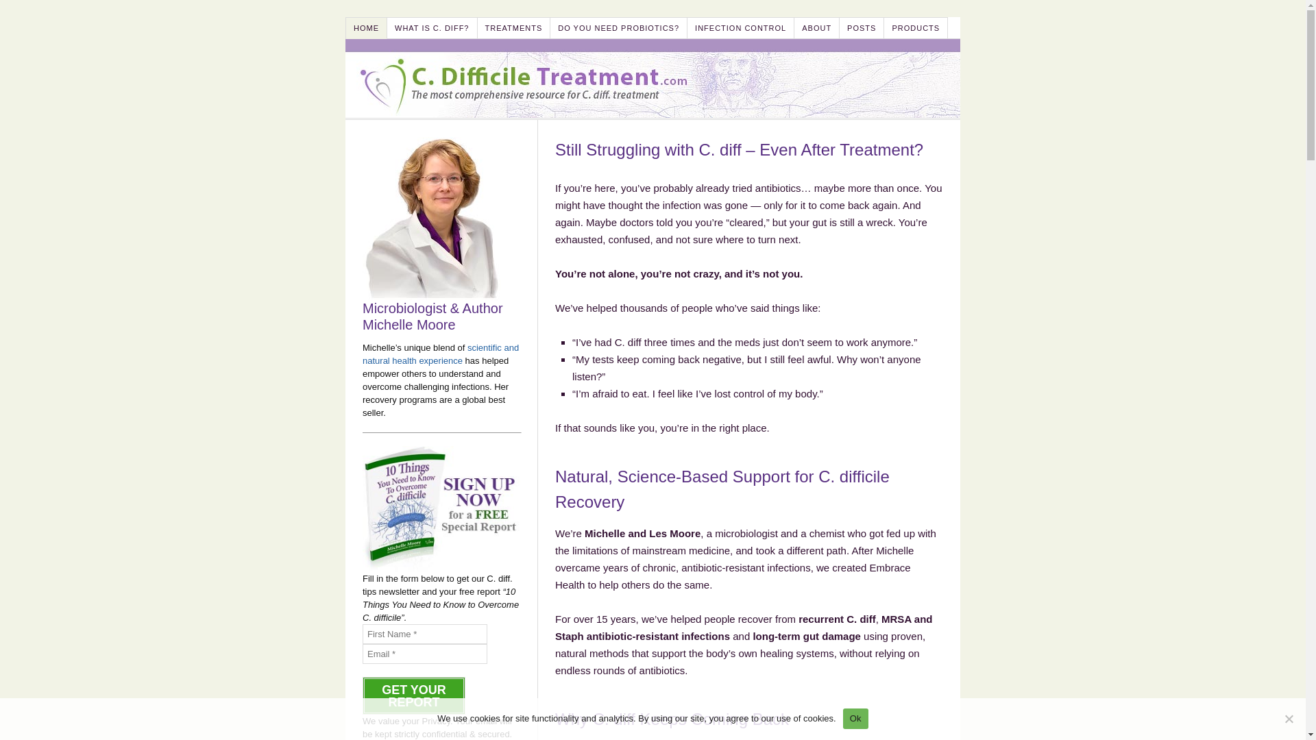 website screenshot of https://cdifficiletreatment.com/
