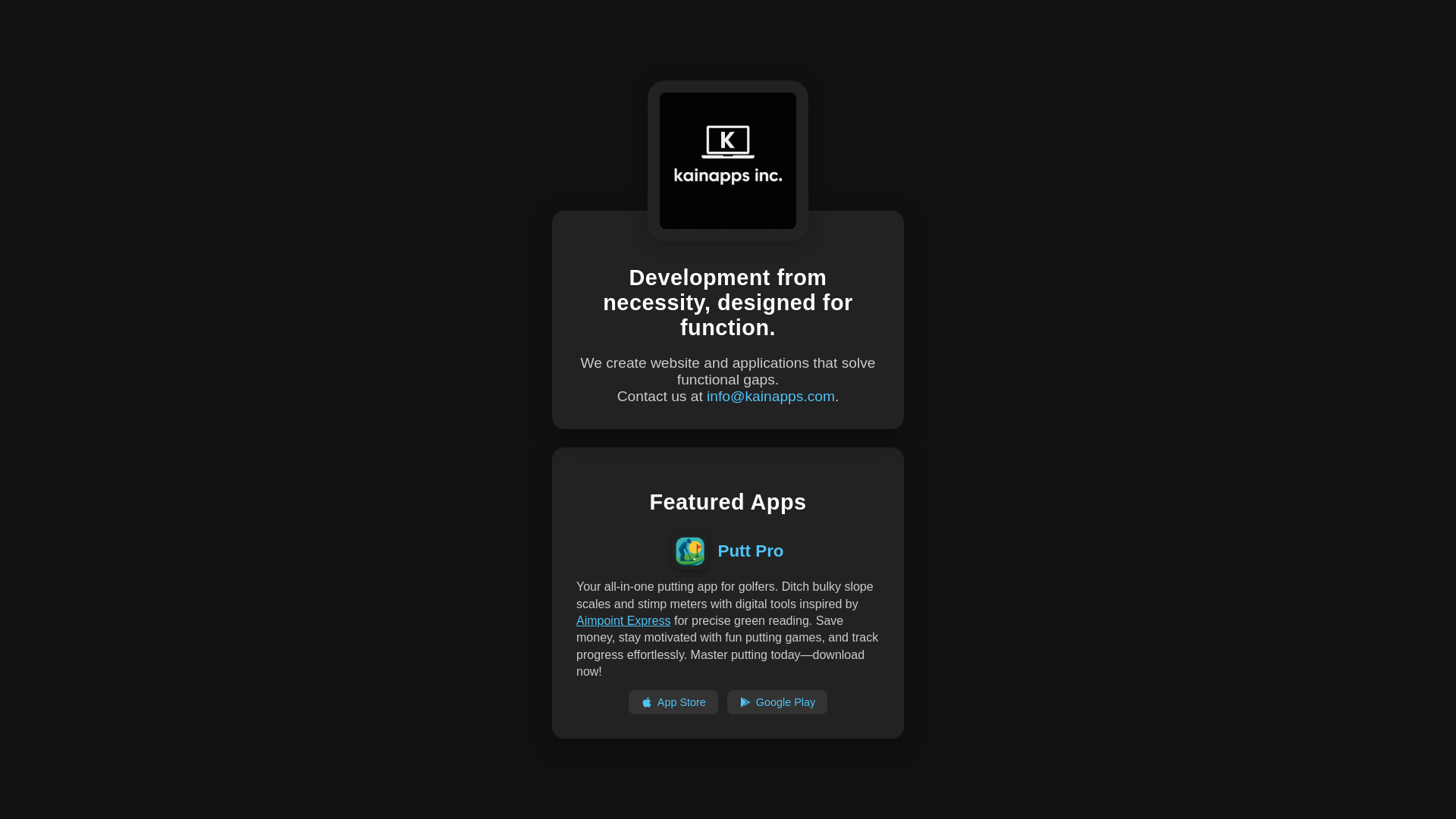 website screenshot of https://kainapps-web.pages.dev/