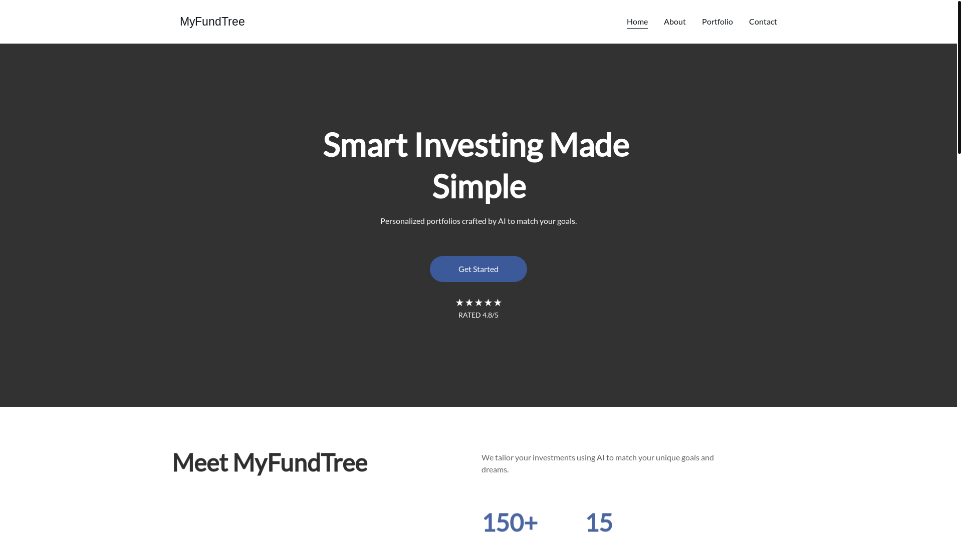 website screenshot of https://myfundtree.in/