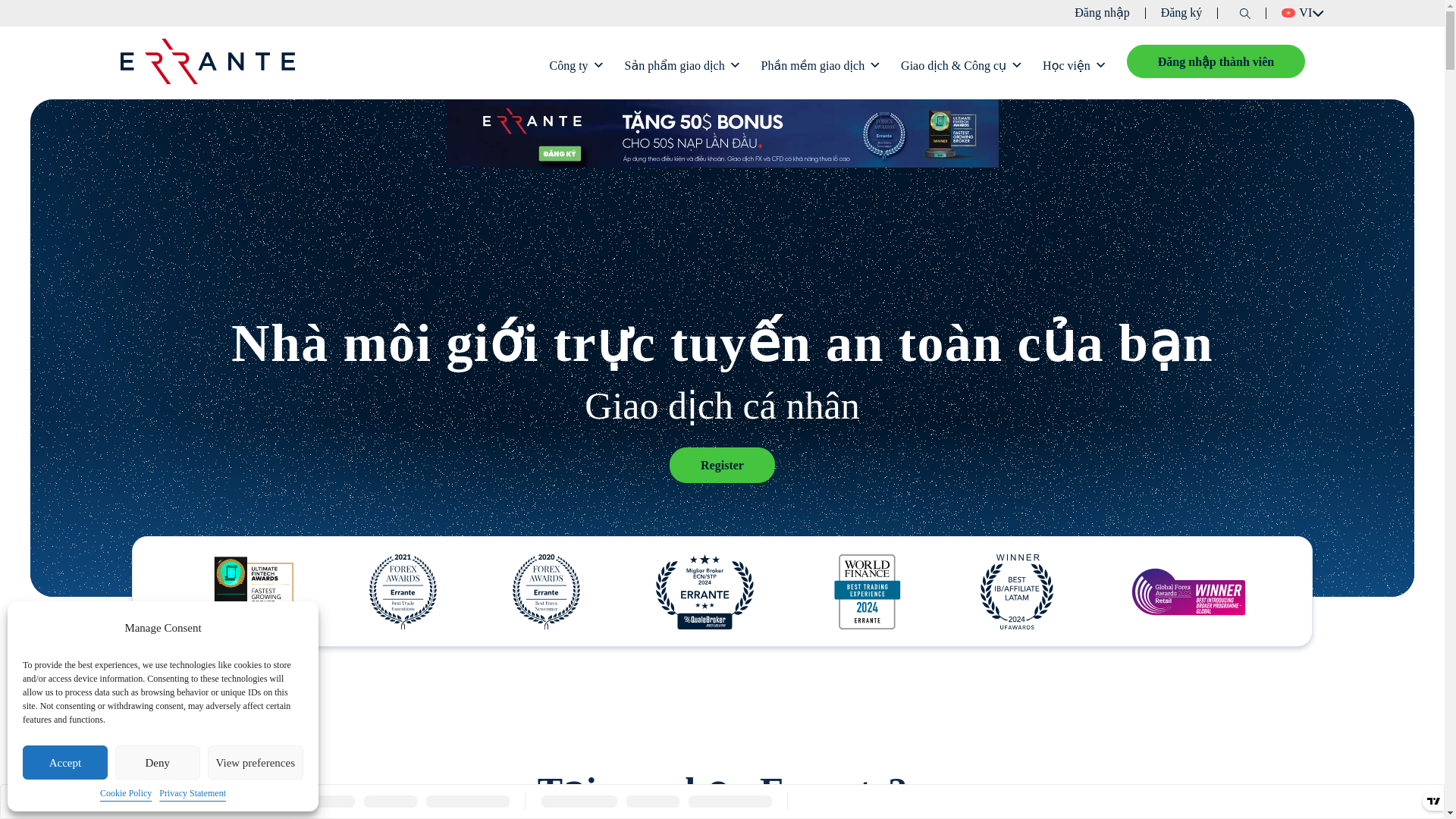 website screenshot of https://erranteasia.vn/