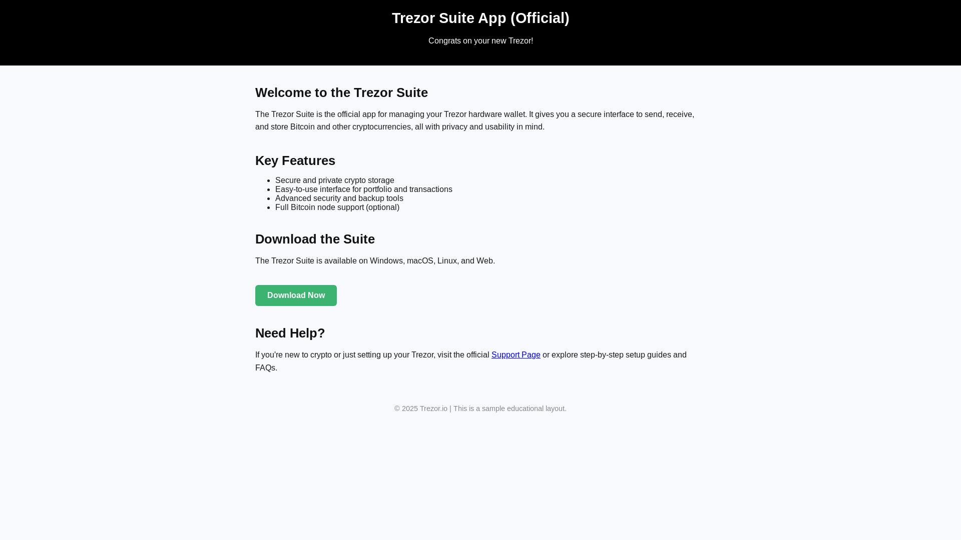 website screenshot of https://wecometrezor.pages.dev/