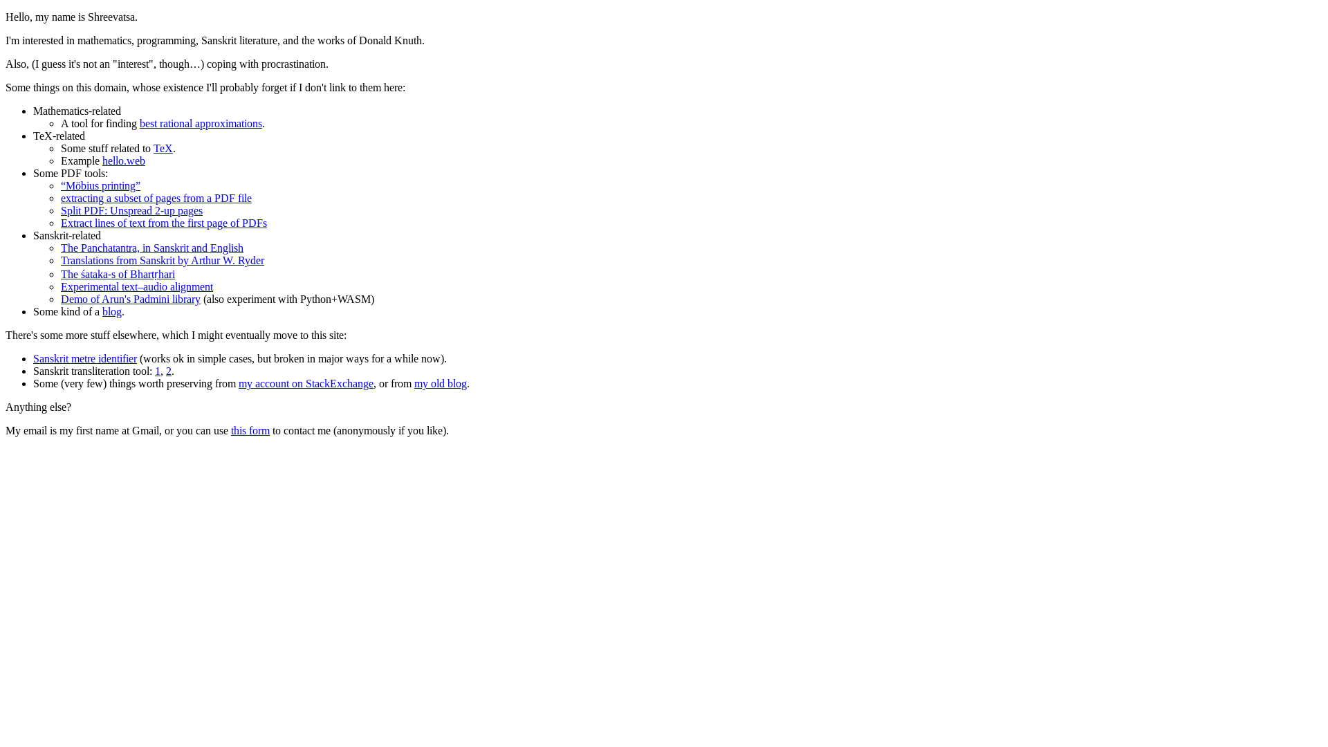 website screenshot of https://shreevatsa-net.pages.dev/
