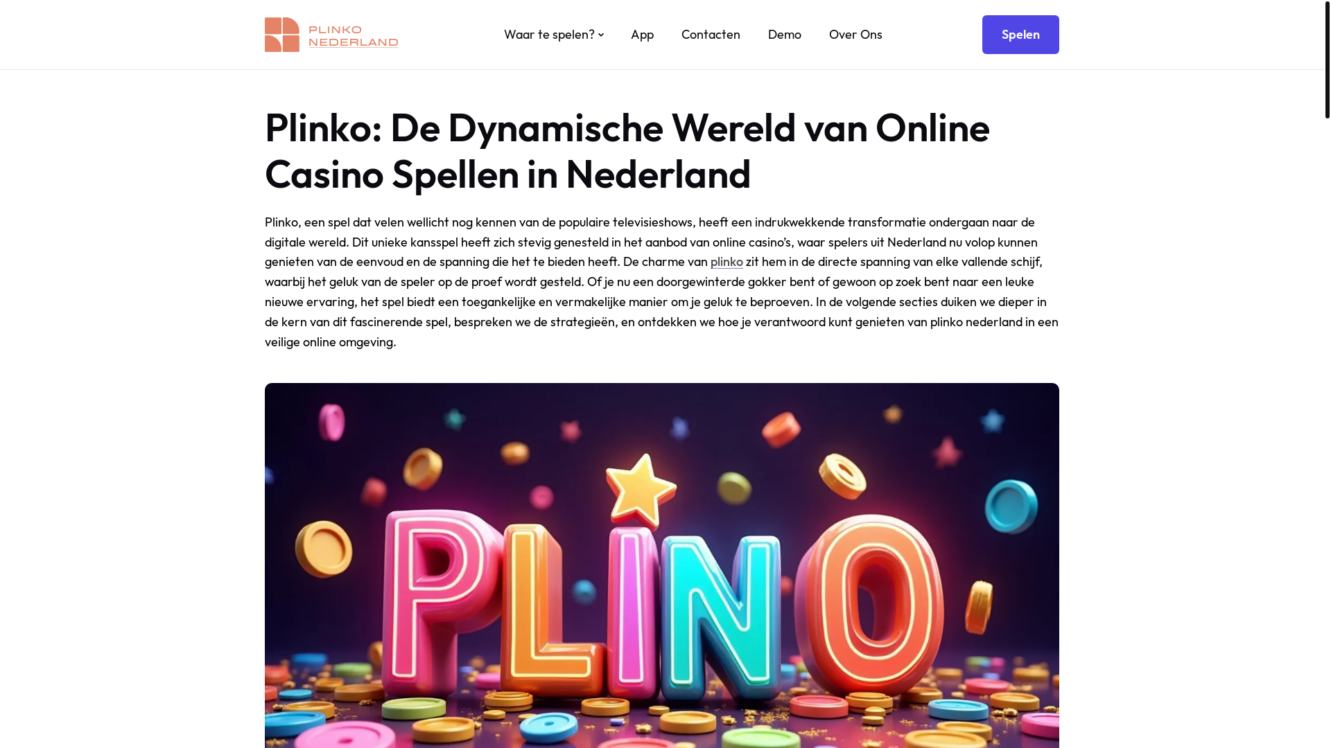 website screenshot of https://plinkonederland-net.pages.dev/