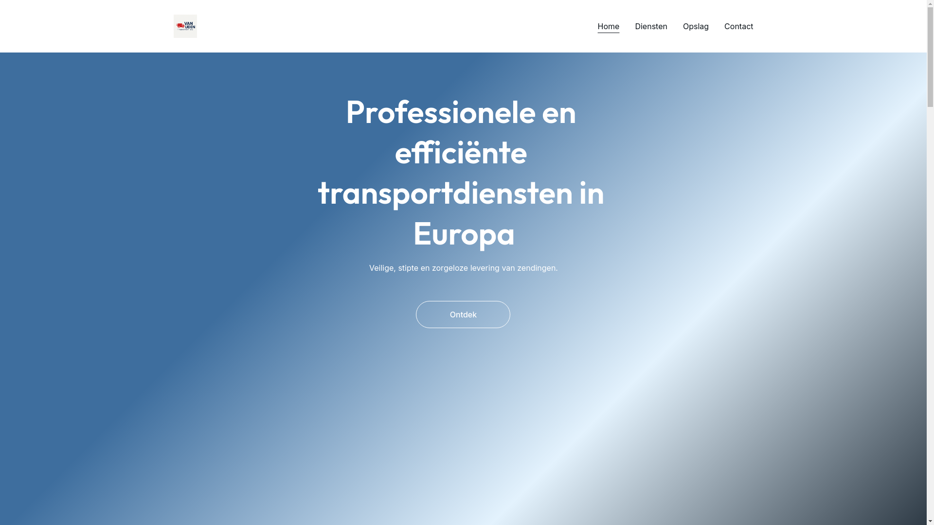 website screenshot of https://vanudentransportbv.nl/