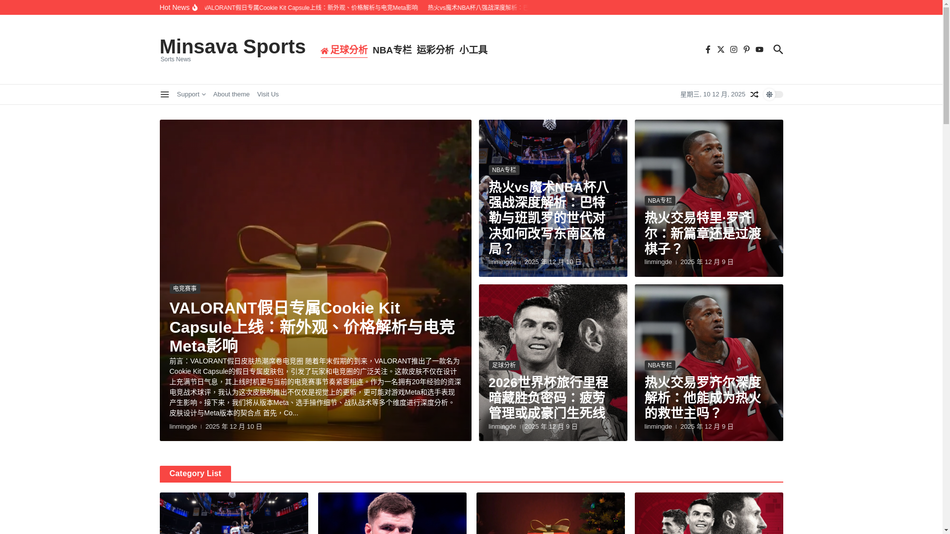 website screenshot of https://minsava-sports.com/