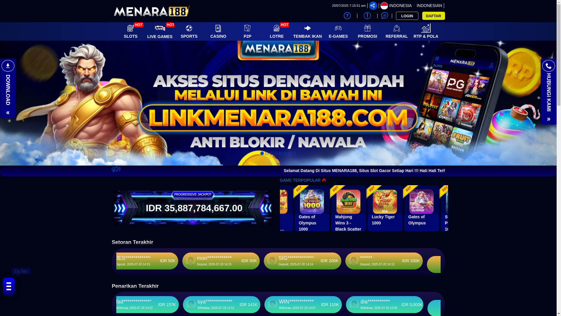 website screenshot of https://menara188g9.com/