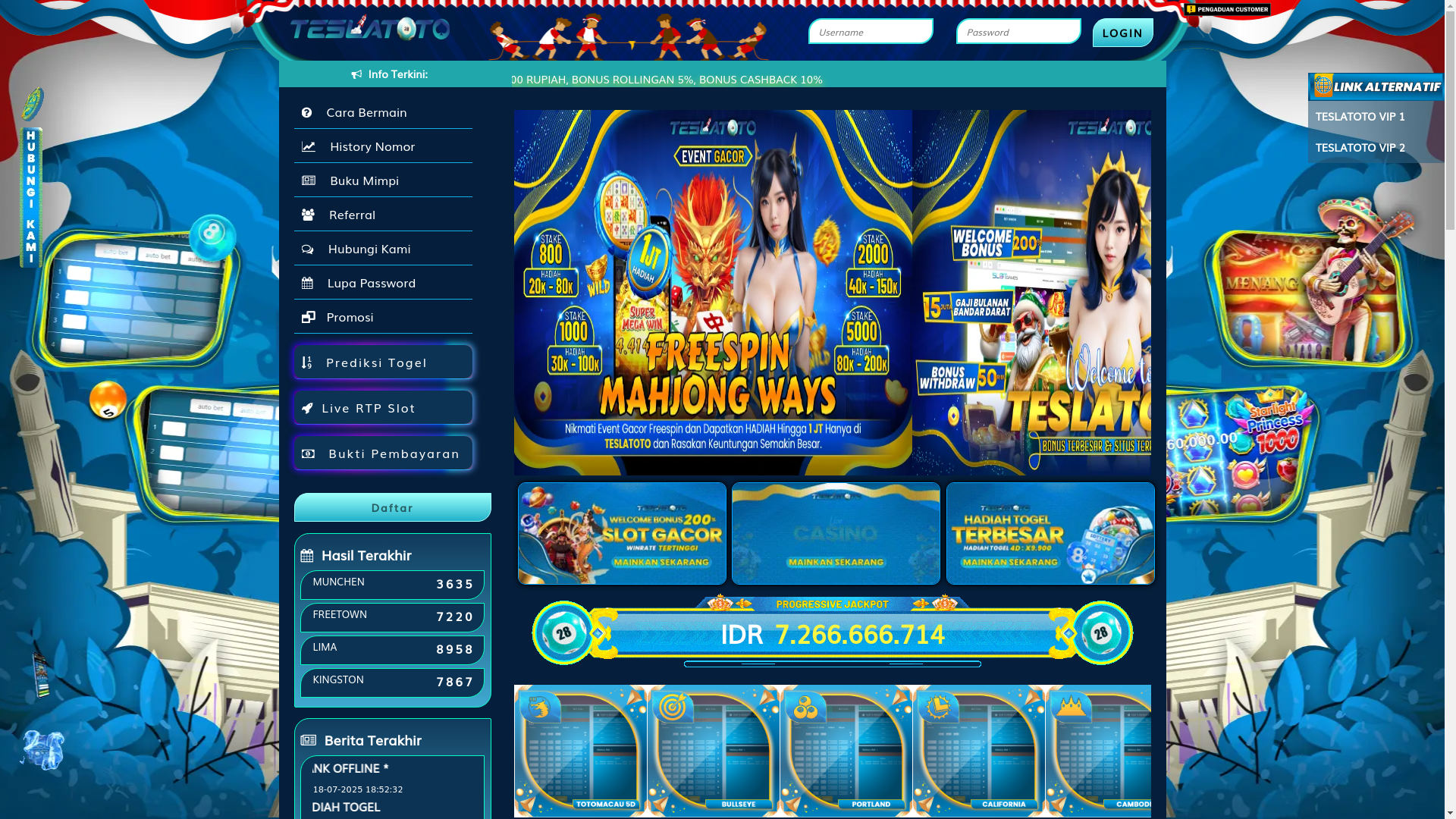website screenshot of https://teslatoto503.com/