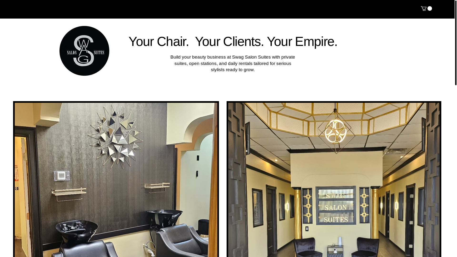 website screenshot of https://swagsalonsuites.com/