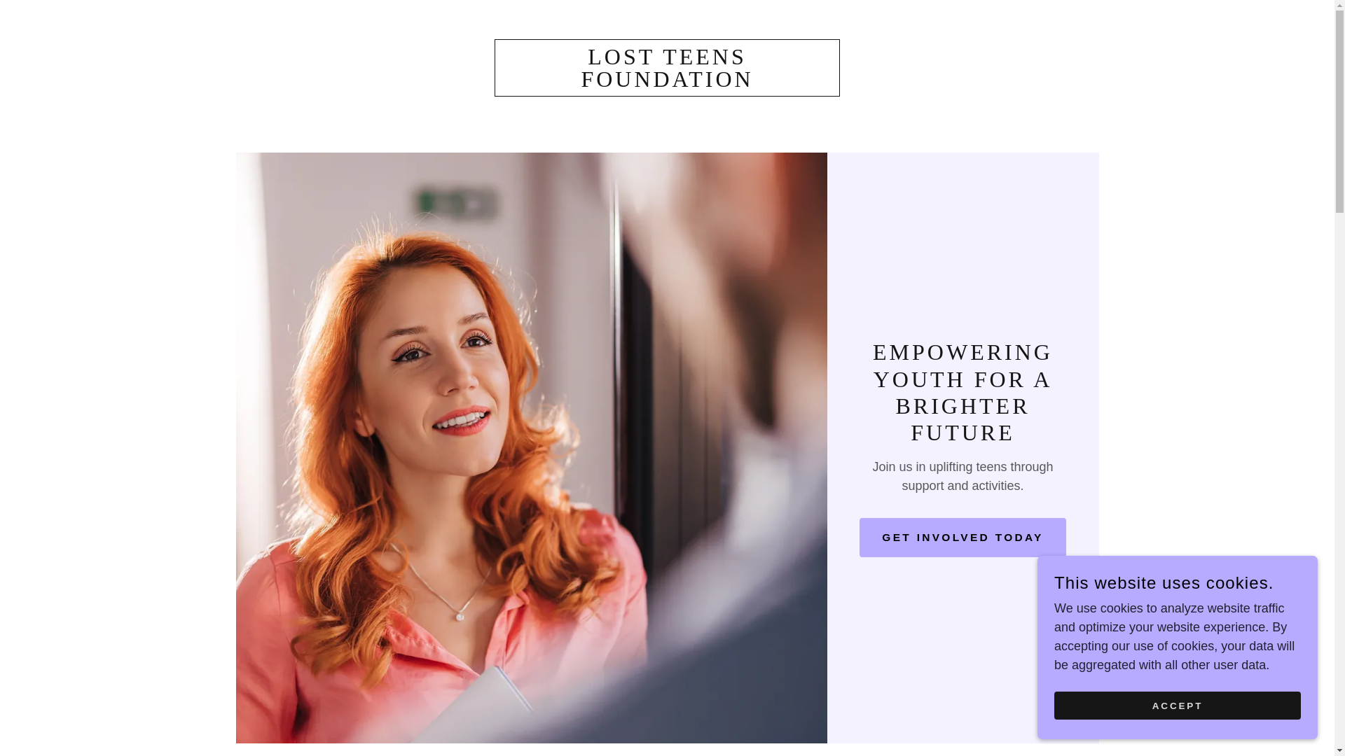 website screenshot of https://lostteensfoundation.org/