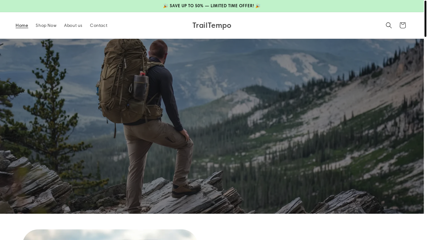 website screenshot of https://trailtempo.store/