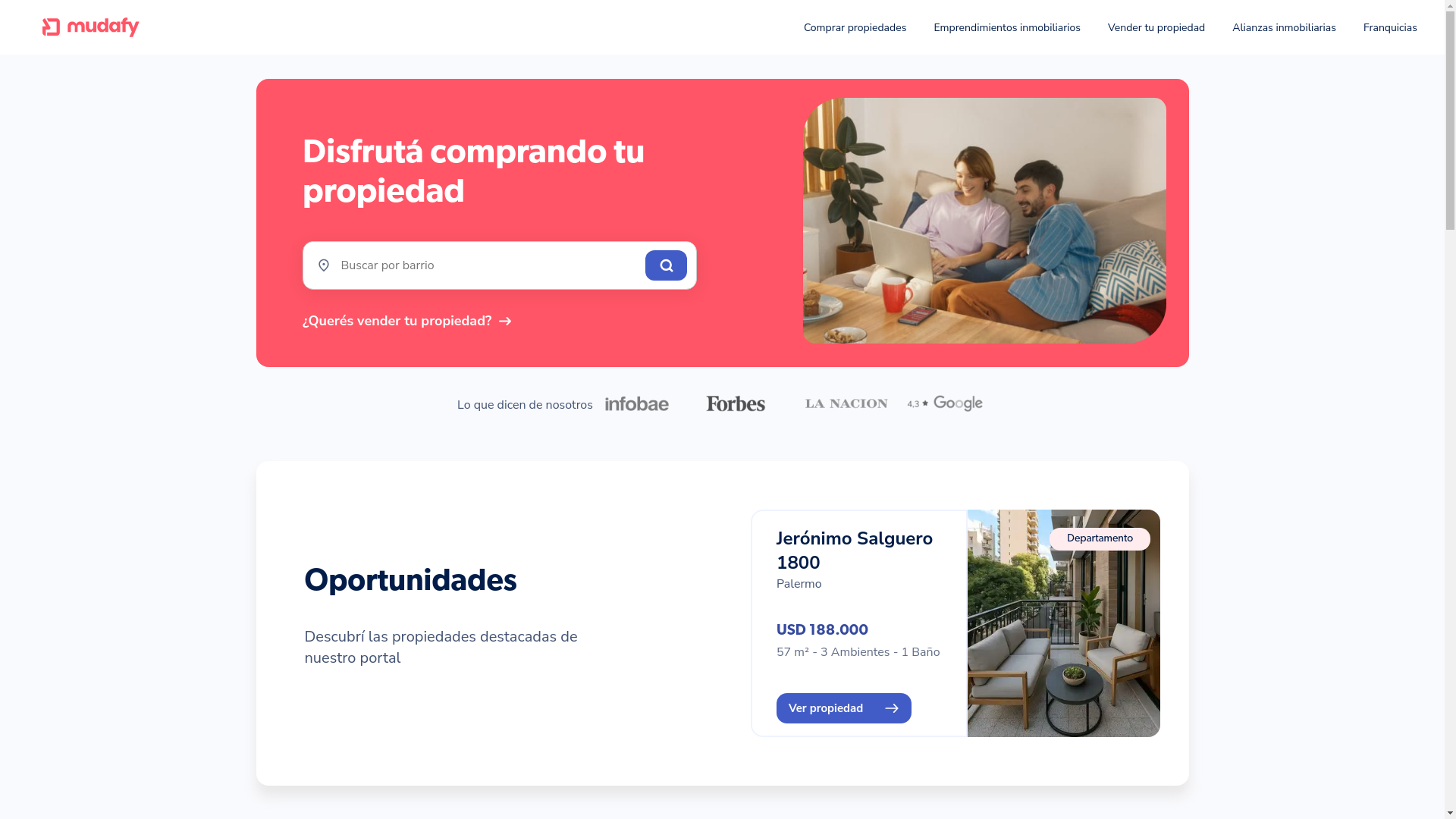 website screenshot of https://mudafy.com.ar/