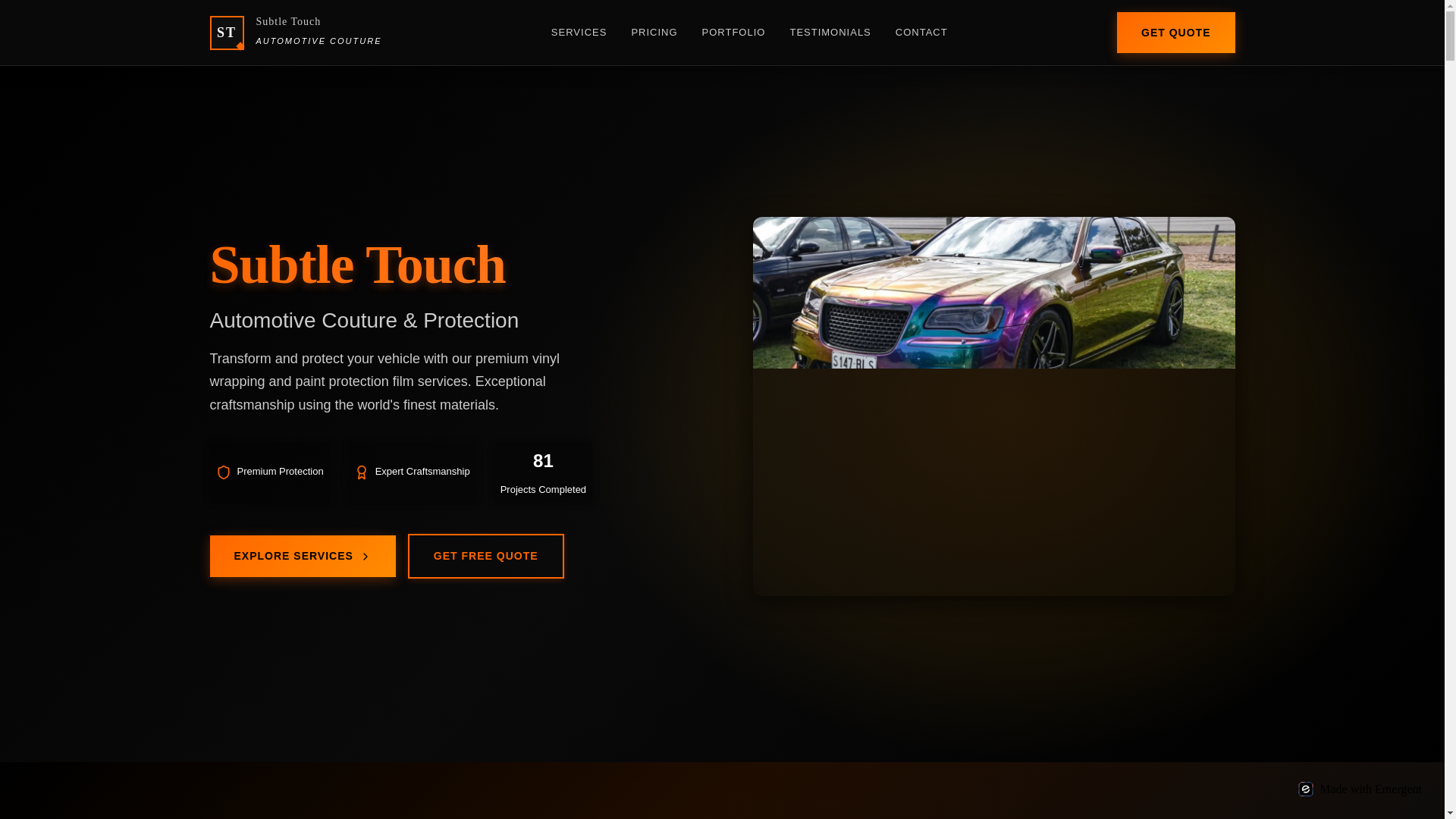 website screenshot of https://subtletouch.com.au/