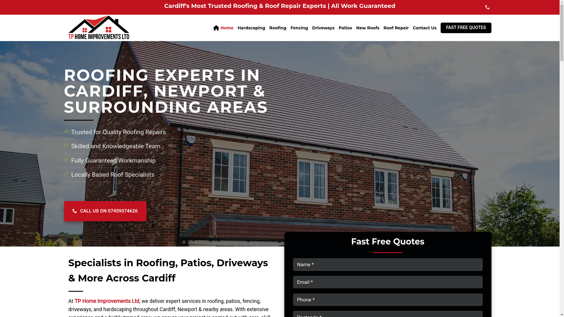website screenshot of https://tphomeimprovementsltd.co.uk/