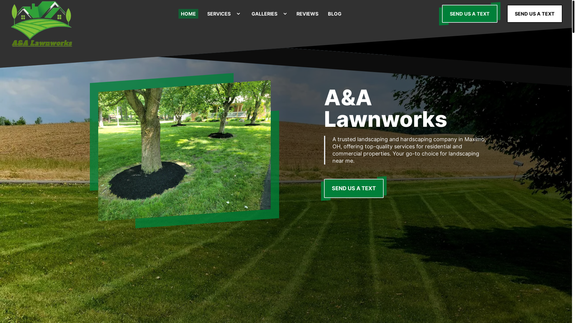 website screenshot of https://aandalawnworks.com/