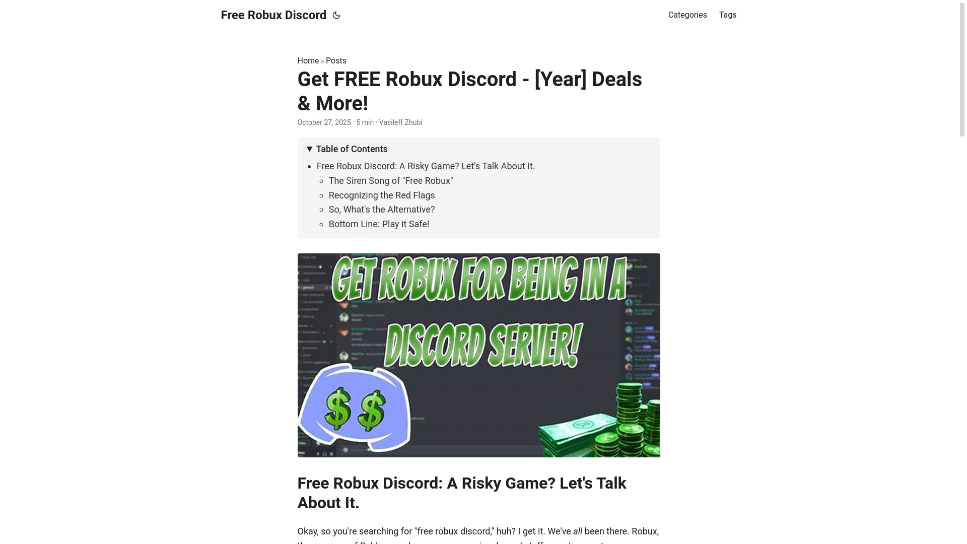 website screenshot of https://free-robux-discord.pages.dev/