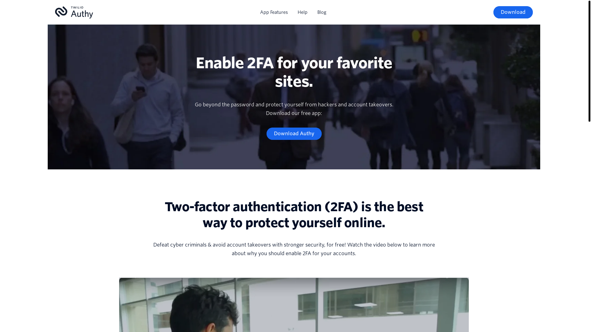website screenshot of https://authy.com