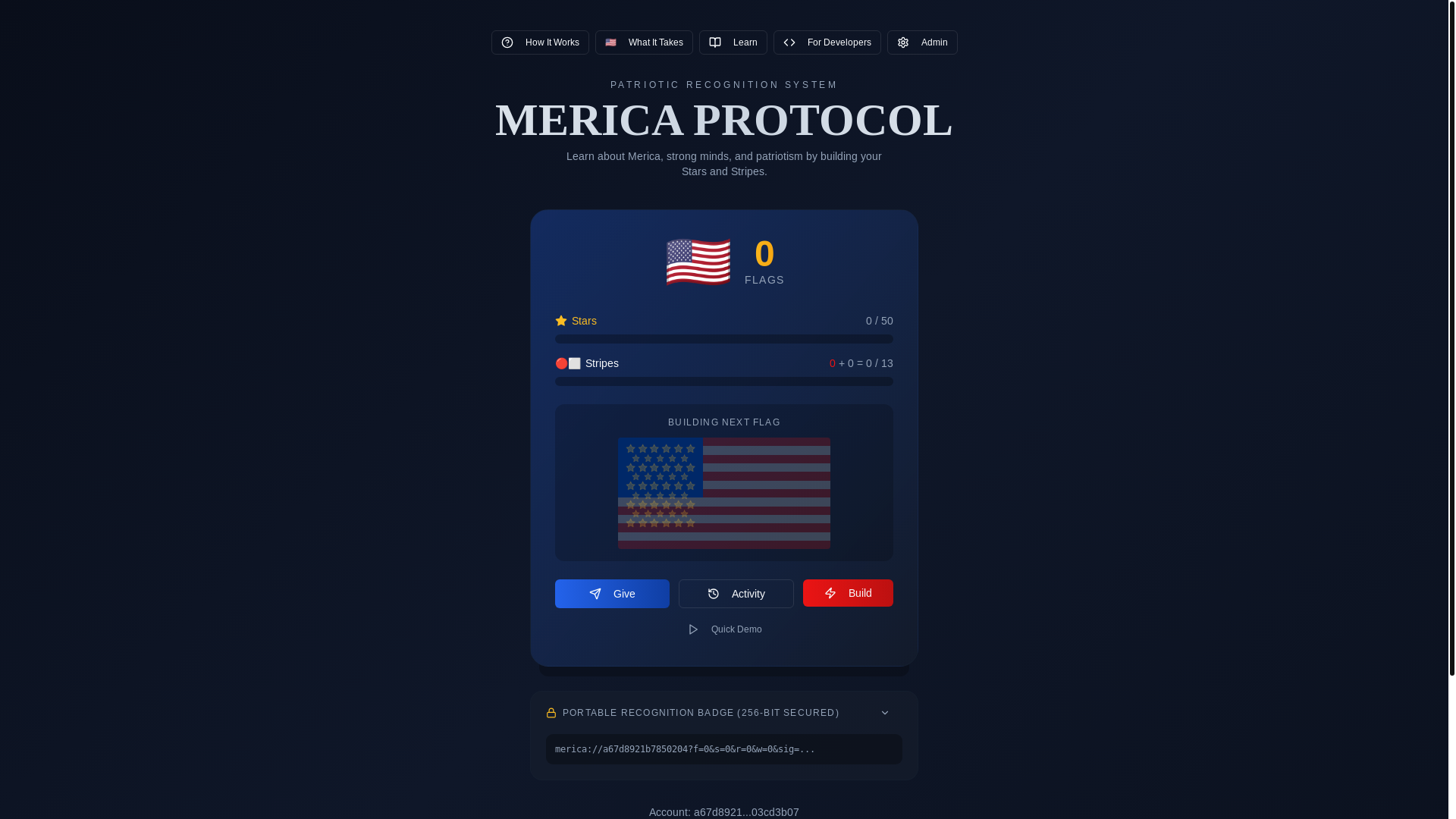 website screenshot of https://mericaprotocol.com/