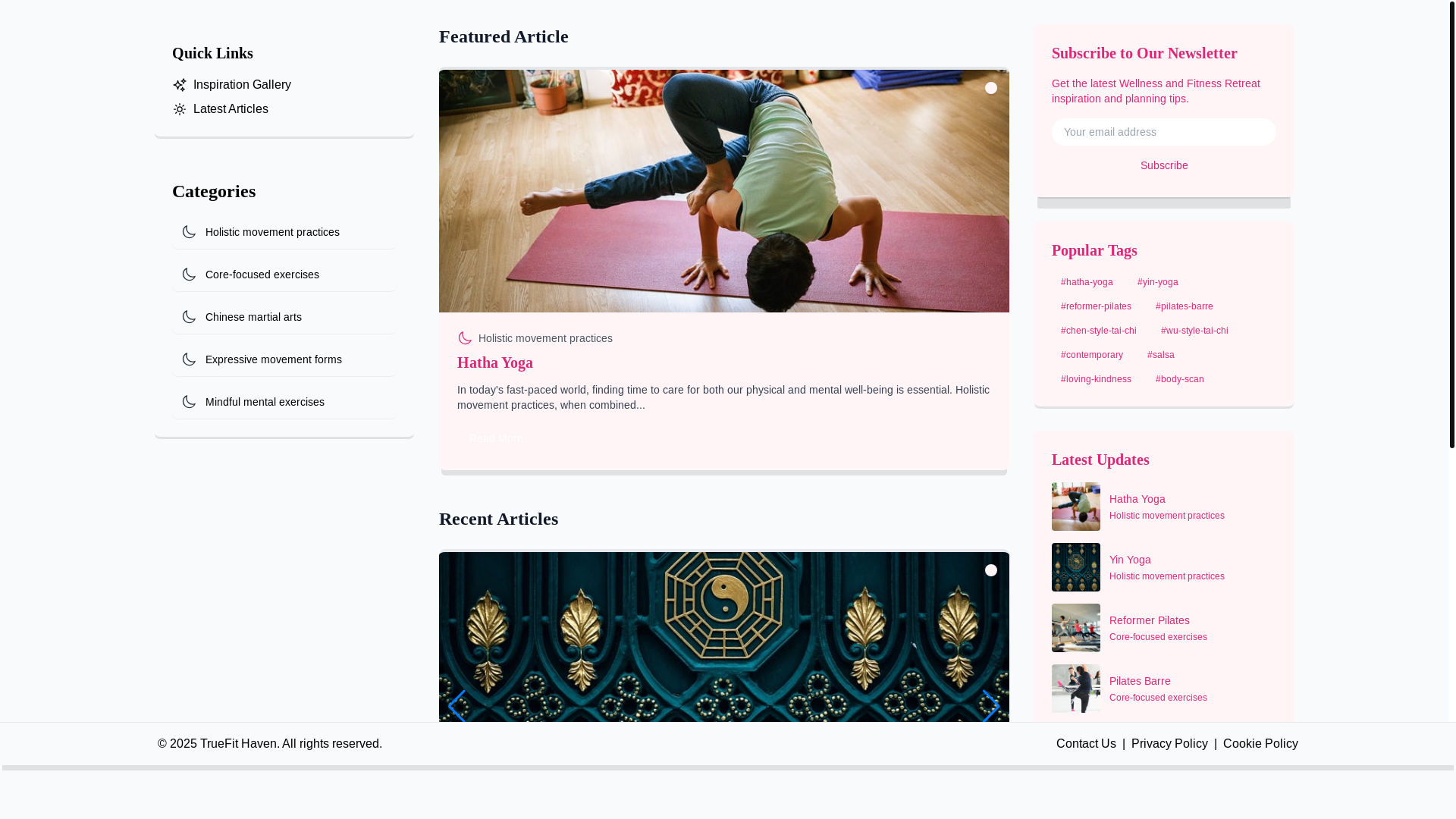 website screenshot of https://truefithaven.club/