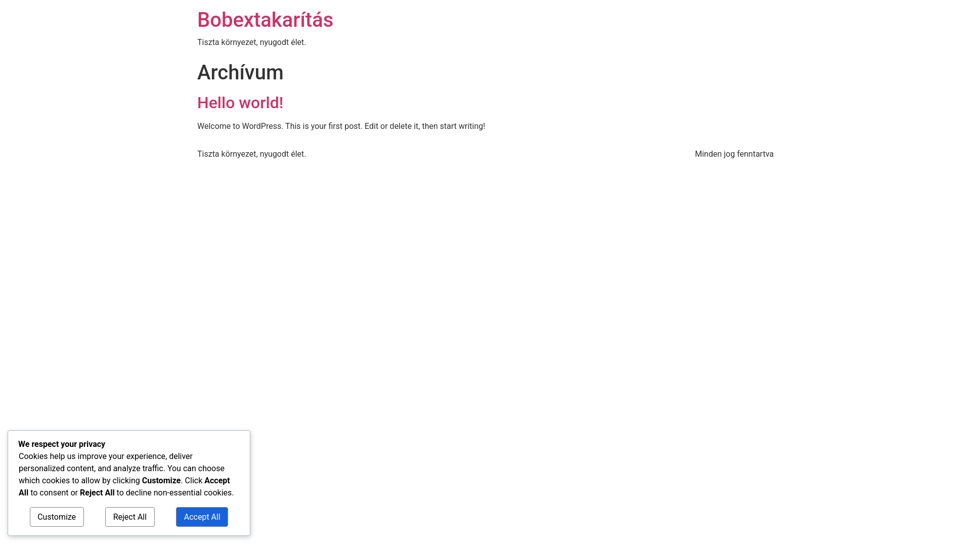 website screenshot of https://bobextakaritas.hu/
