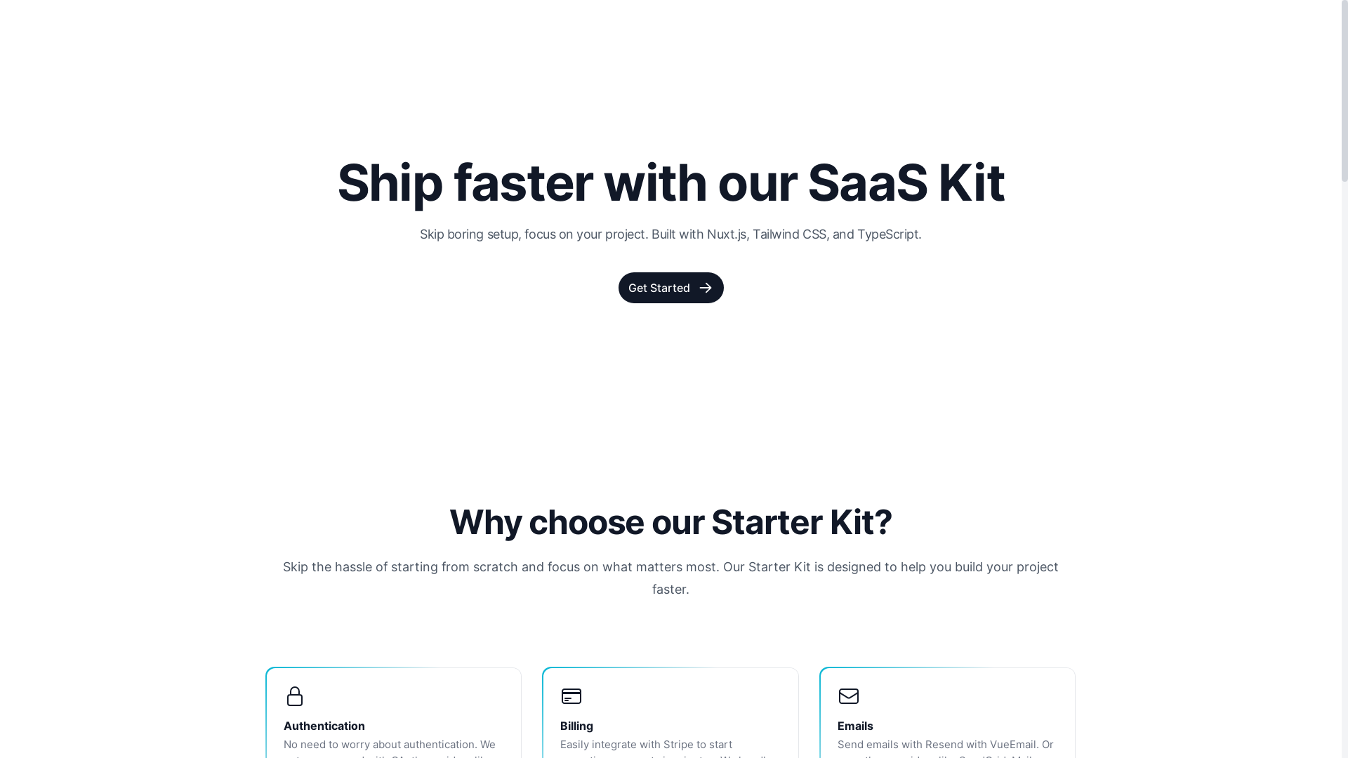 website screenshot of https://saas-kit.pages.dev/