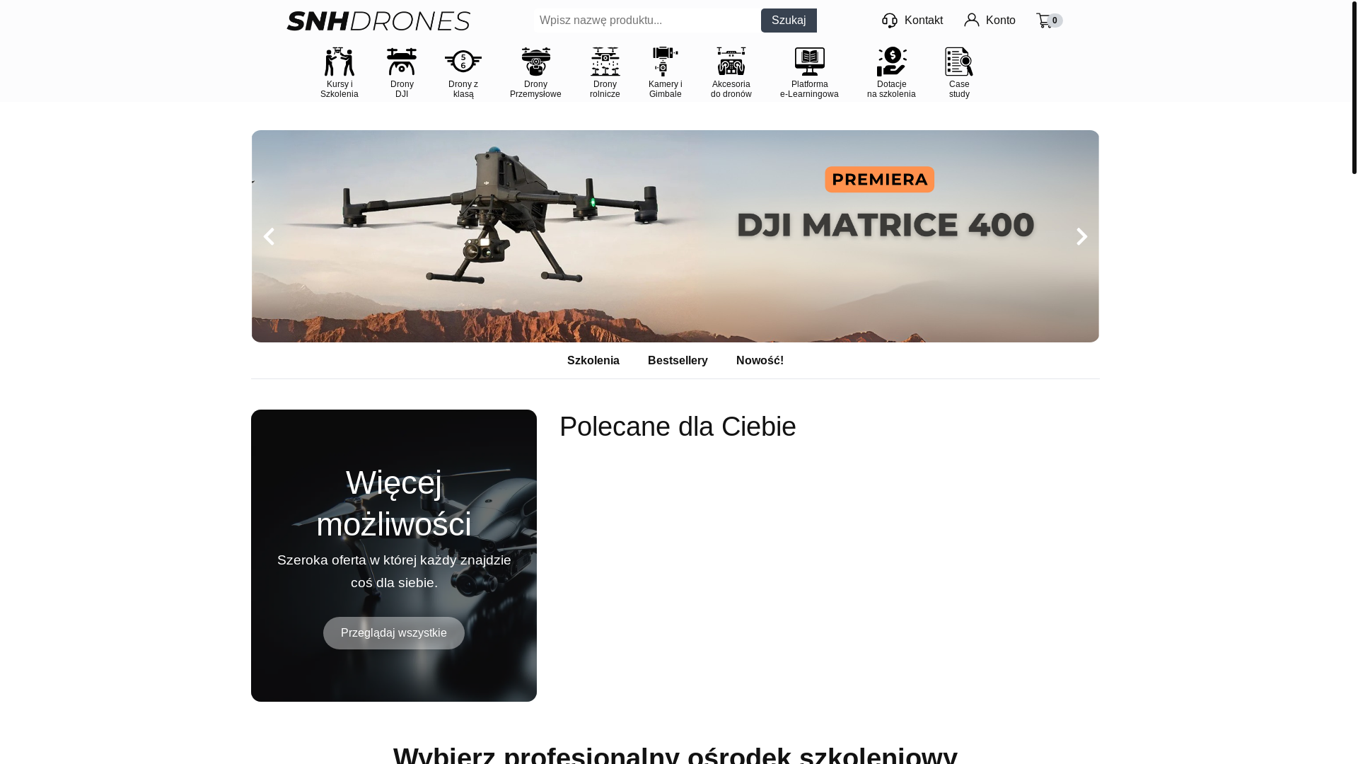 website screenshot of https://snhdrones.pl/