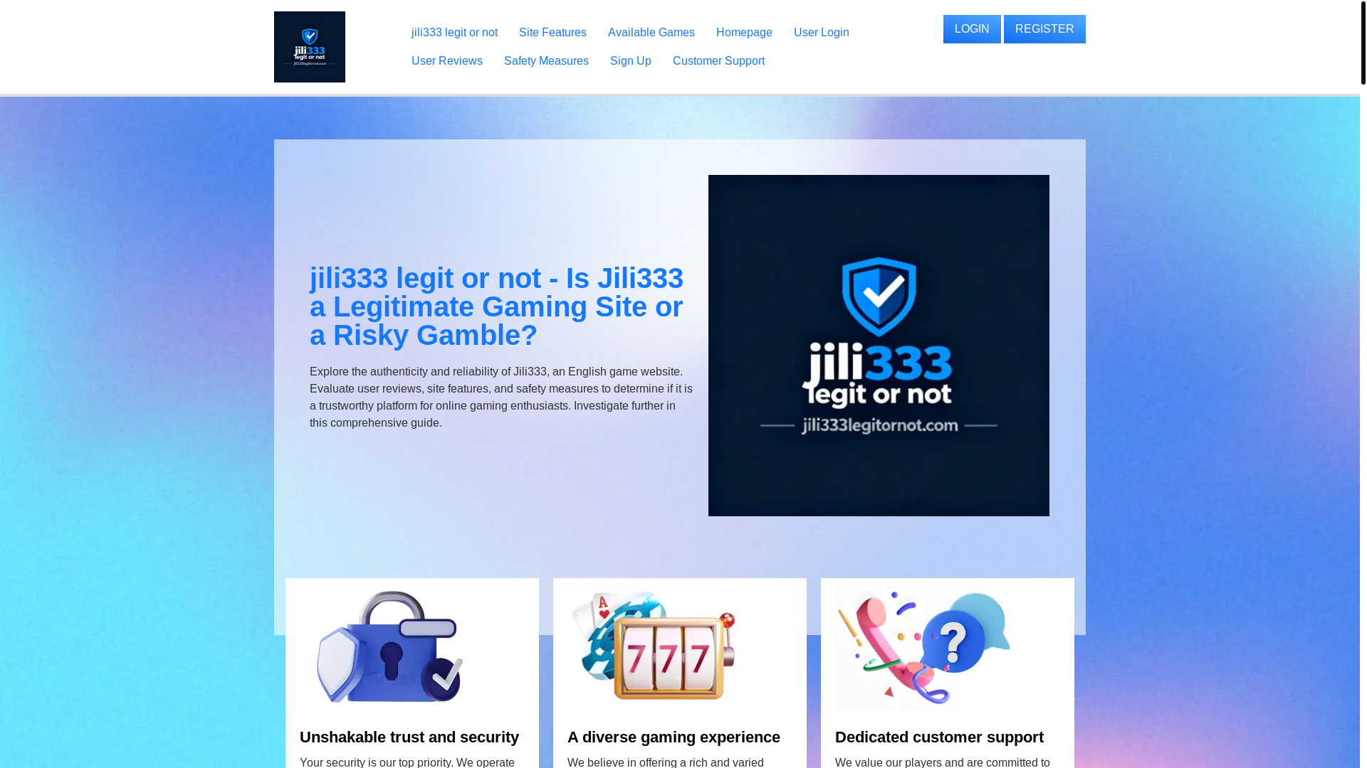 website screenshot of https://jili333legitornot.com/