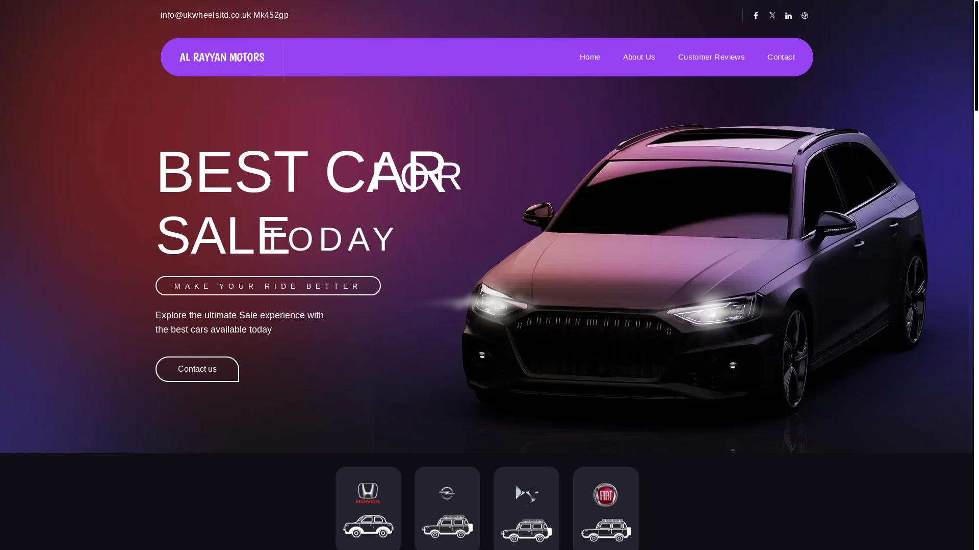 website screenshot of https://alrayyanmotors.co.uk/
