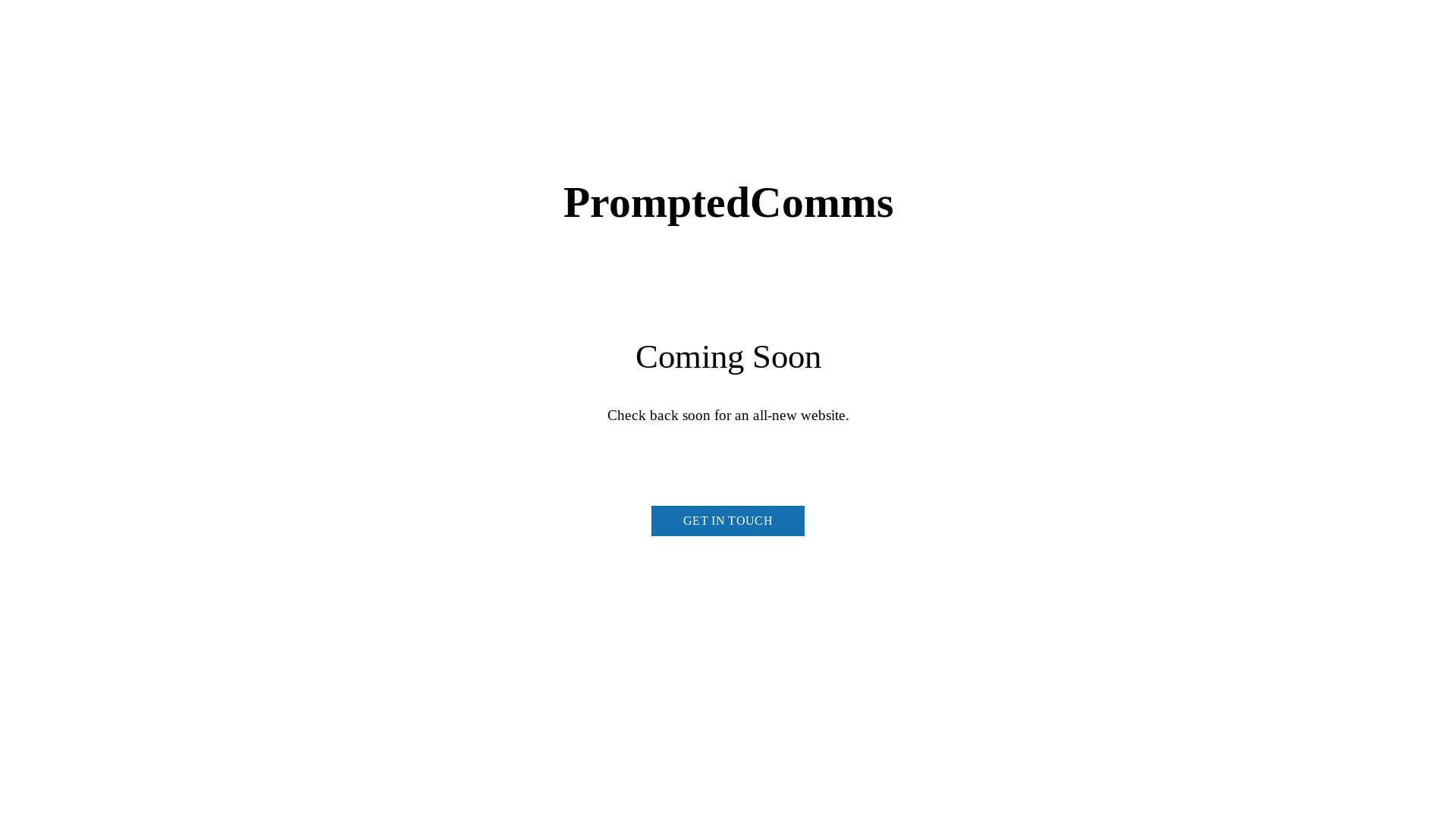 website screenshot of https://promptedcomms.ai/