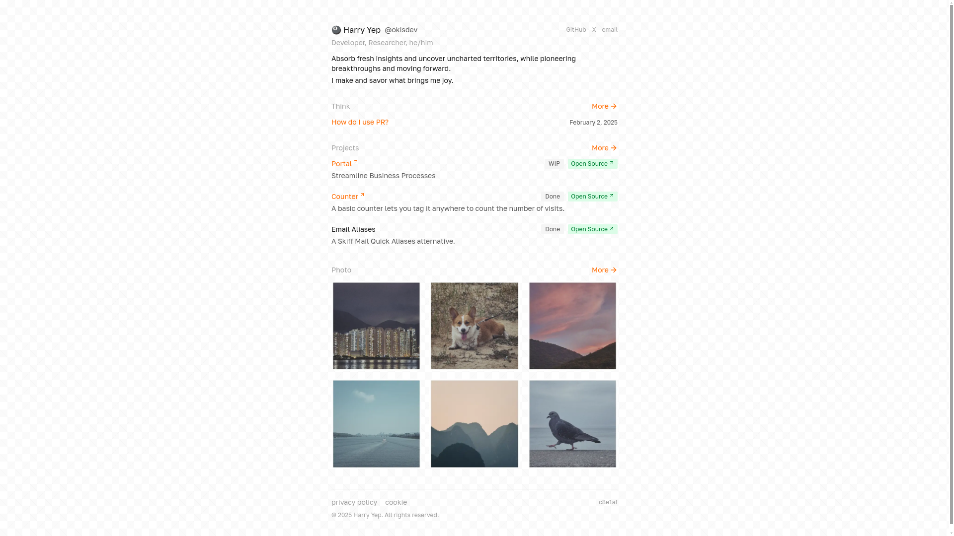 website screenshot of https://harrly.com