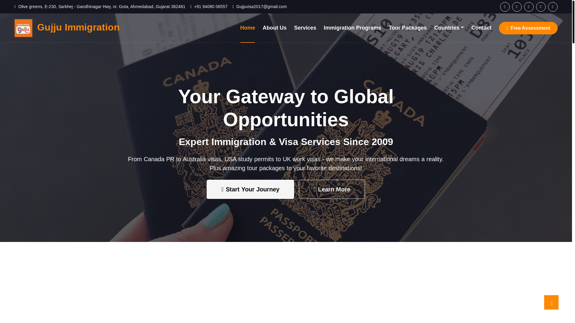 website screenshot of https://gujjuiimmigration.com/