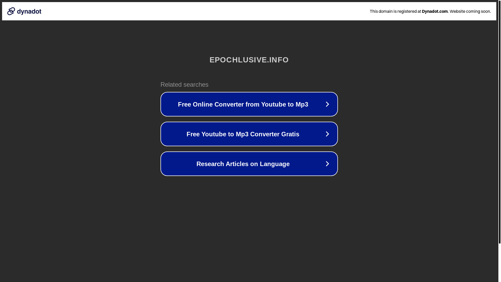 website screenshot of https://epochlusive.info/
