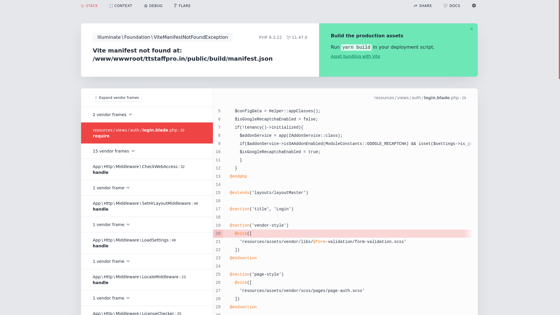 website screenshot of https://ttstaffpro.in/