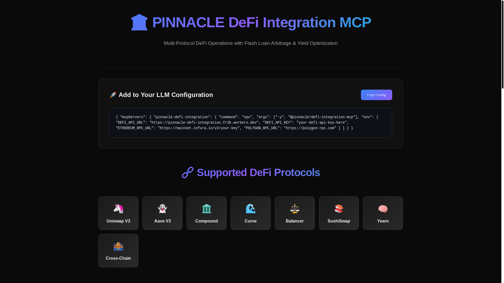 website screenshot of https://defi-integration-mcp.pages.dev/