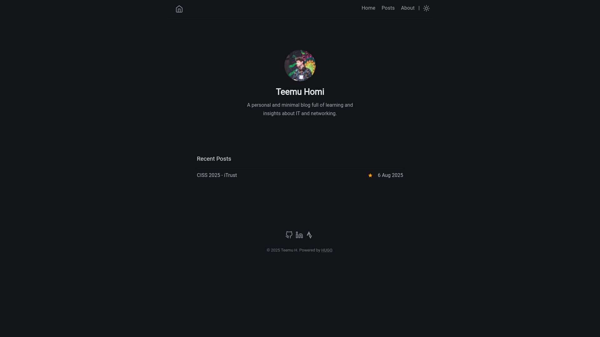 website screenshot of https://teemuhomi.fi/
