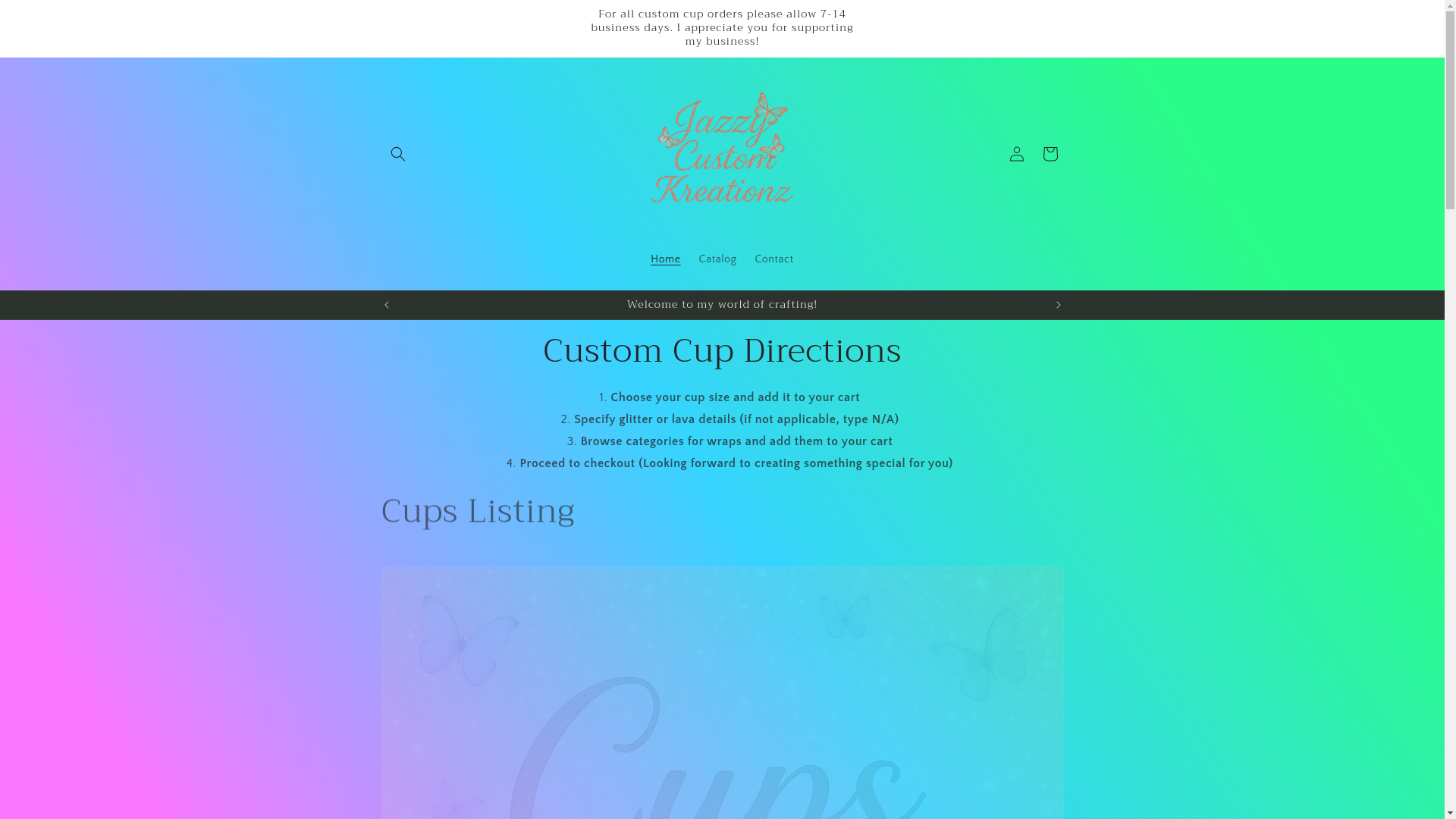 website screenshot of https://jazzycustomkreationz.com/